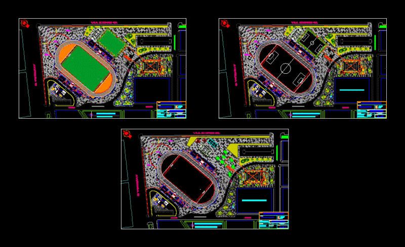 University Stadium DWG Block for AutoCAD