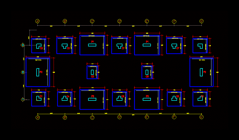 Up Foundation College DWG Block for AutoCAD