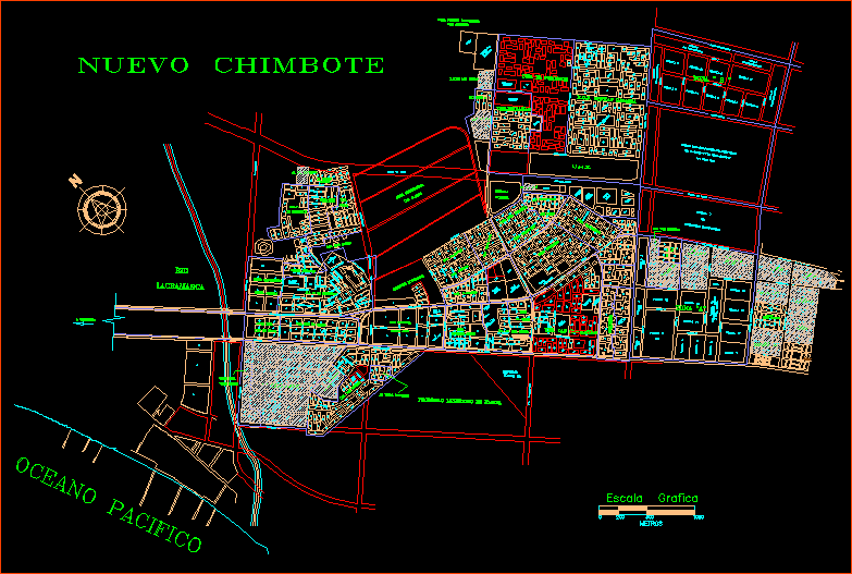 urban city of chimbote - peru dwg block for autocad