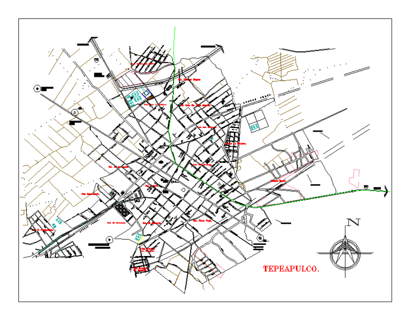 Urban Design – Tepeapulco DWG Plan for AutoCAD