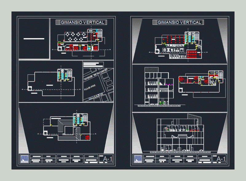 Vertical Gym DWG Block for AutoCAD