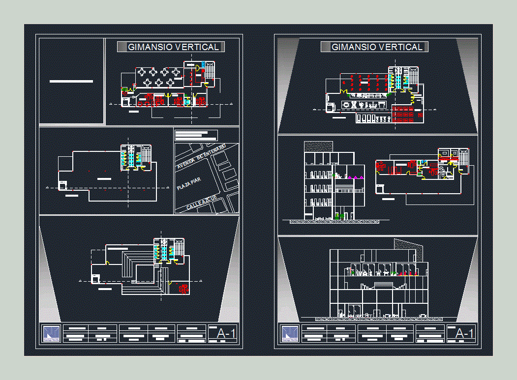 Vertical Gym DWG Block for AutoCAD • Designs CAD