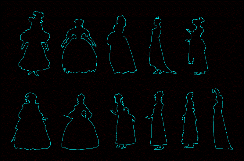 Victorian Age Women DWG Block for AutoCAD