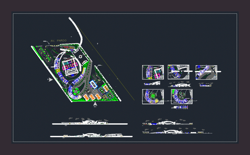 Villa Deportiva DWG Section for AutoCAD