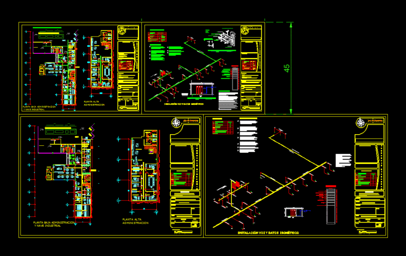 Voice And Data Installation DWG Detail for AutoCAD
