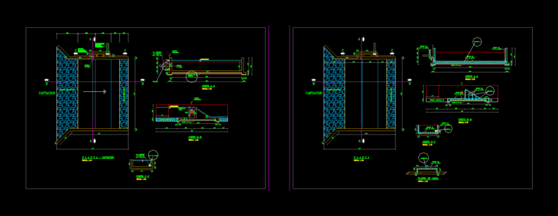 Water Catchment DWG Section for AutoCAD