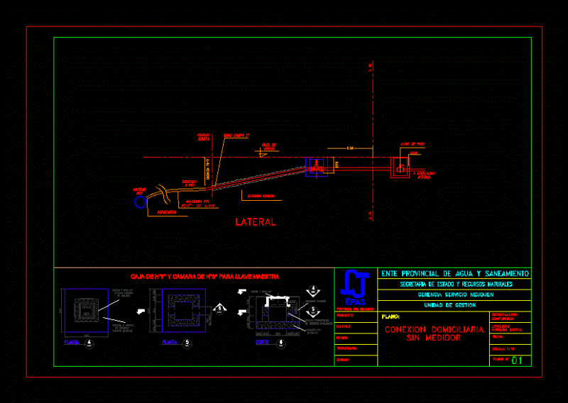 Water Connection Domiciliaria DWG Block for AutoCAD