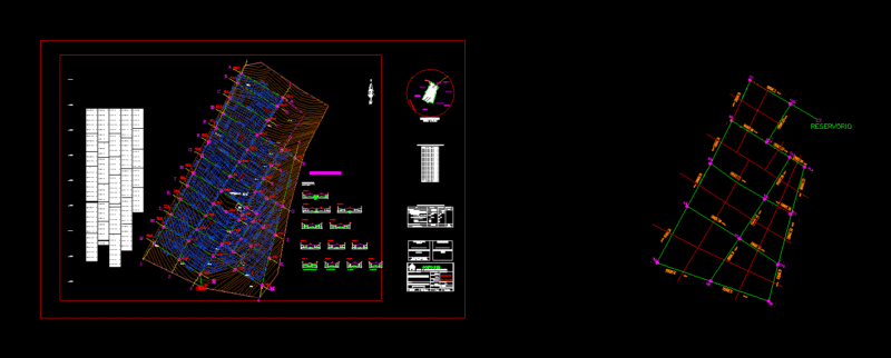 Water Distribution DWG Section for AutoCAD