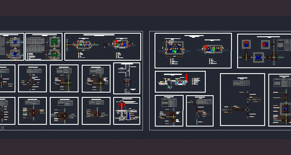 Water Distribution Networks Intersections DWG Section for AutoCAD