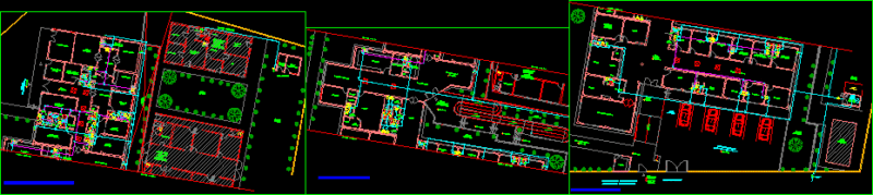 Water Networks, Hospital Health Center, 1st Level DWG Block for AutoCAD