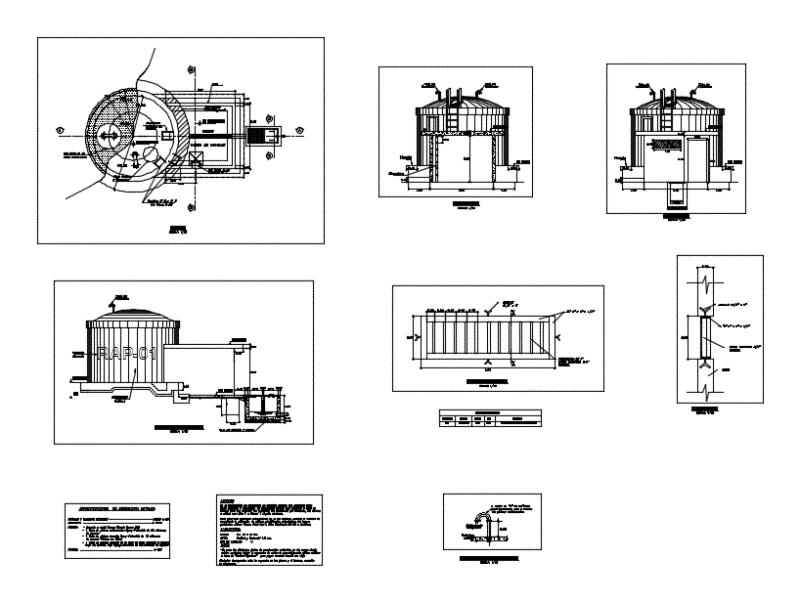 Water Reservoir DWG Section for AutoCAD