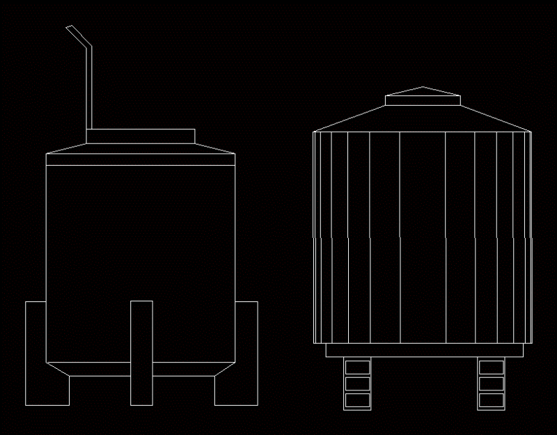 Water Tanks DWG Elevation for AutoCAD