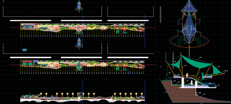 Waterfront Esplanade DWG Section for AutoCAD