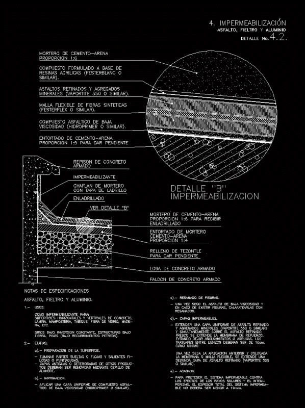 Waterproofing DWG Detail for AutoCAD