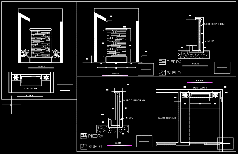 Weeping Wall DWG Block for AutoCAD