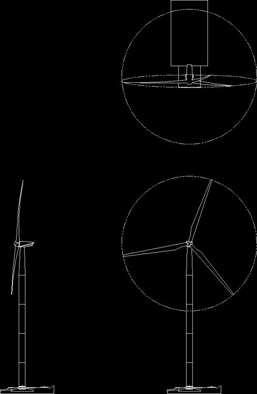 Wind Turbine DWG Block for AutoCAD