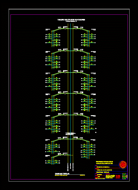 Wiring Diagram – Departments 2D DWG Elevation for AutoCAD
