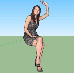 Woman Sitting 3D SKP Detail for SketchUp