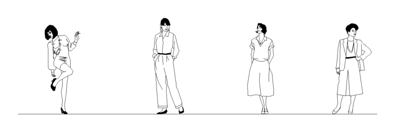 Women 2D DWG Block for AutoCAD