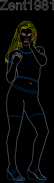 Womens Human Scale 1 DWG Block for AutoCAD