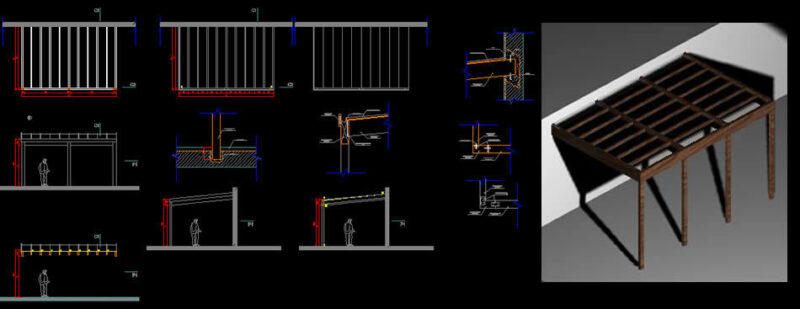Wood Ceiling – – Polycarbonate 3D DWG Model for AutoCAD