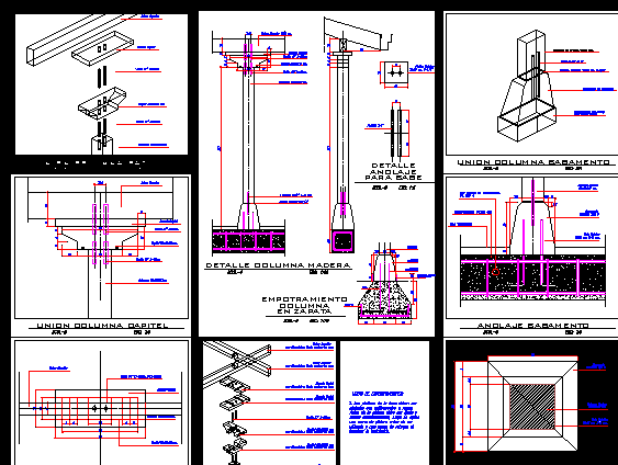Wooden Columns Detail 3D DWG Detail for AutoCAD – Designs CAD