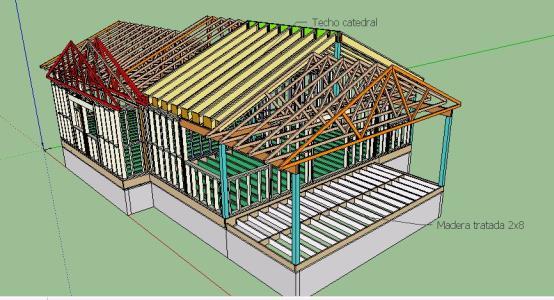 Wooden House 3D SKP Detail for SketchUp