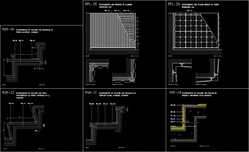 Wooden Linings DWG Block for AutoCAD