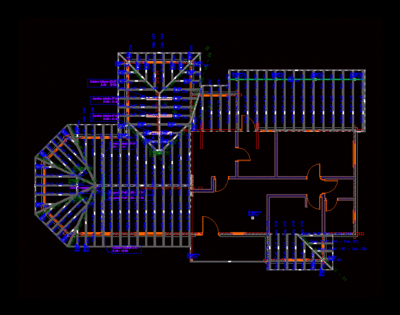 Wooden Roof Structure DWG Block for AutoCAD