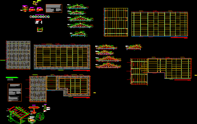 wooden truss and false ceiling dwg block for autocad