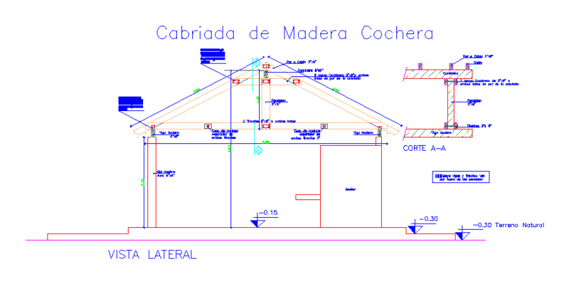 Wooden Truss DWG Block for AutoCAD