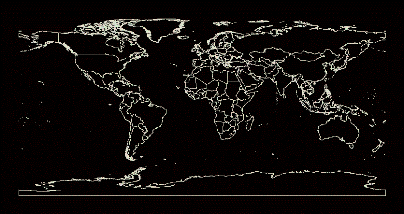World Map DWG Block for AutoCAD