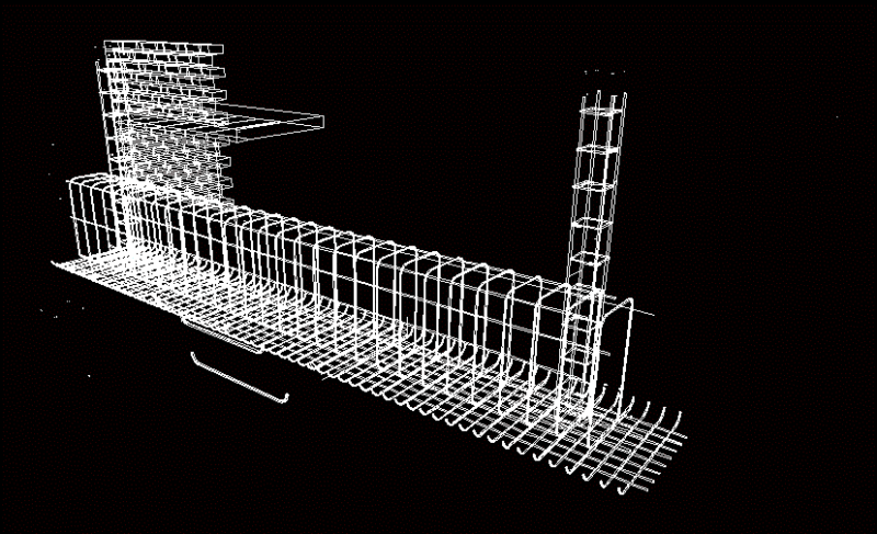3D Isometric Rebar Layout for Continuous Foundation and Column