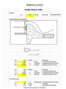Zip Type Intake Structure Hydraulic Calculation Memory (Word)
