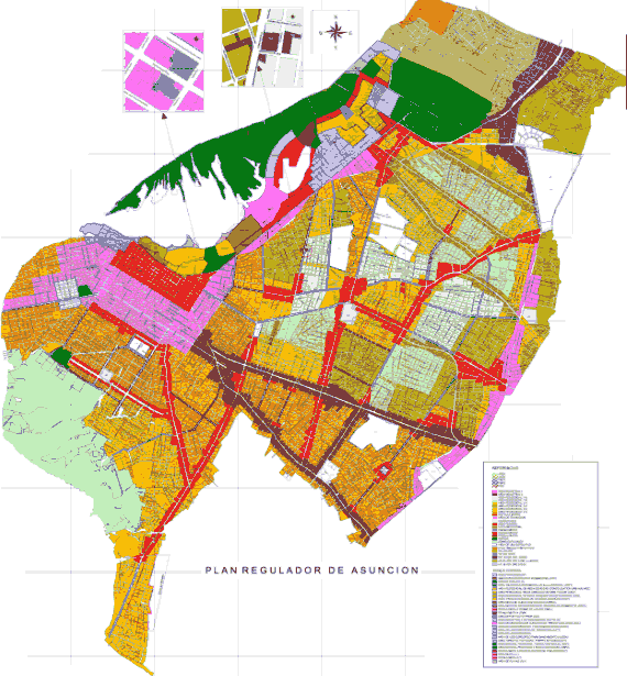 Zoning Map, Asuncion, Paraguay 2D BMP Plan Graphics