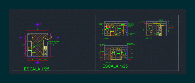 23×7 Family Kitchen Detail DWG Detail for AutoCAD
