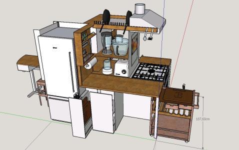 4m? Kitchen 3D SKP Model for SketchUp