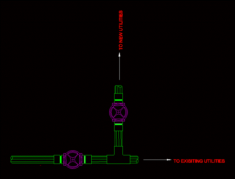 6 Tube With Two Valves DWG Block for AutoCAD