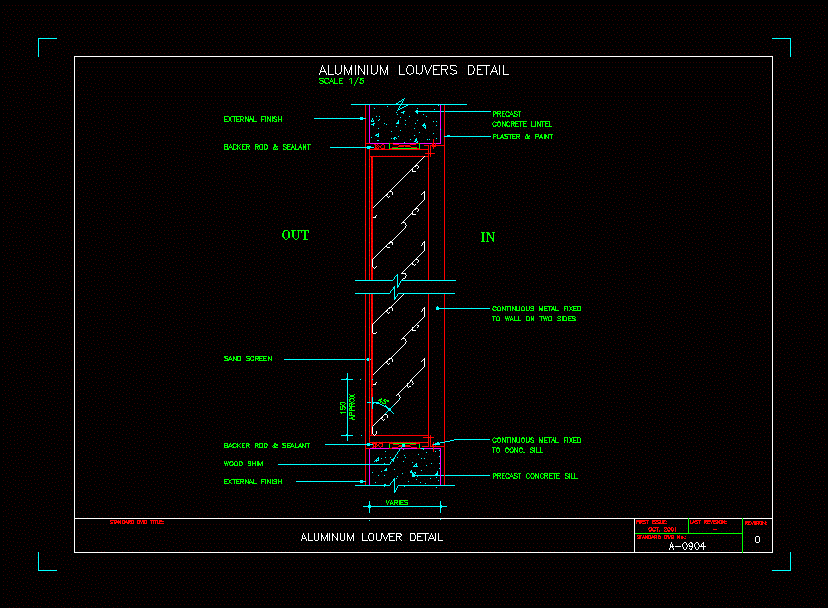 Aluminum Louver Detail DWG Detail for AutoCAD • DesignsCAD