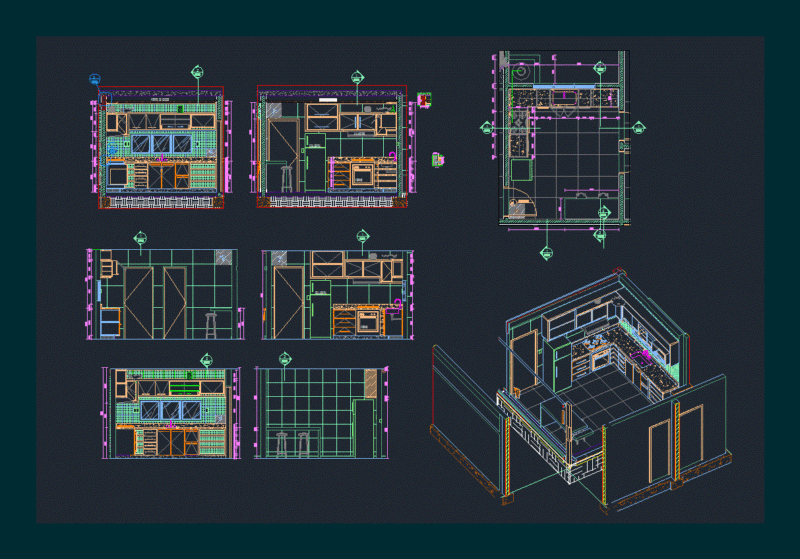 American Kitchen DWG Block for AutoCAD