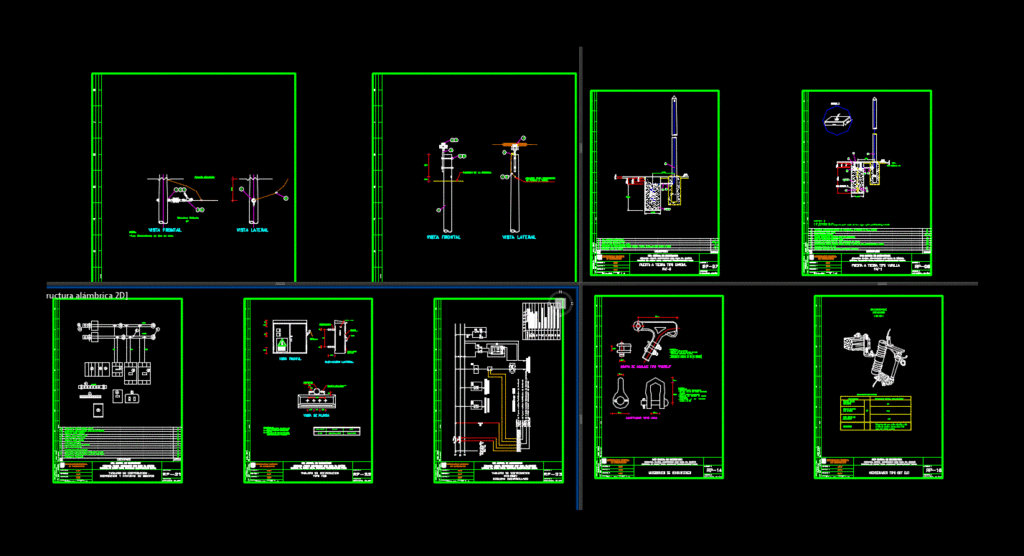 Armed Monofasicos Half Tension DWG Detail for AutoCAD