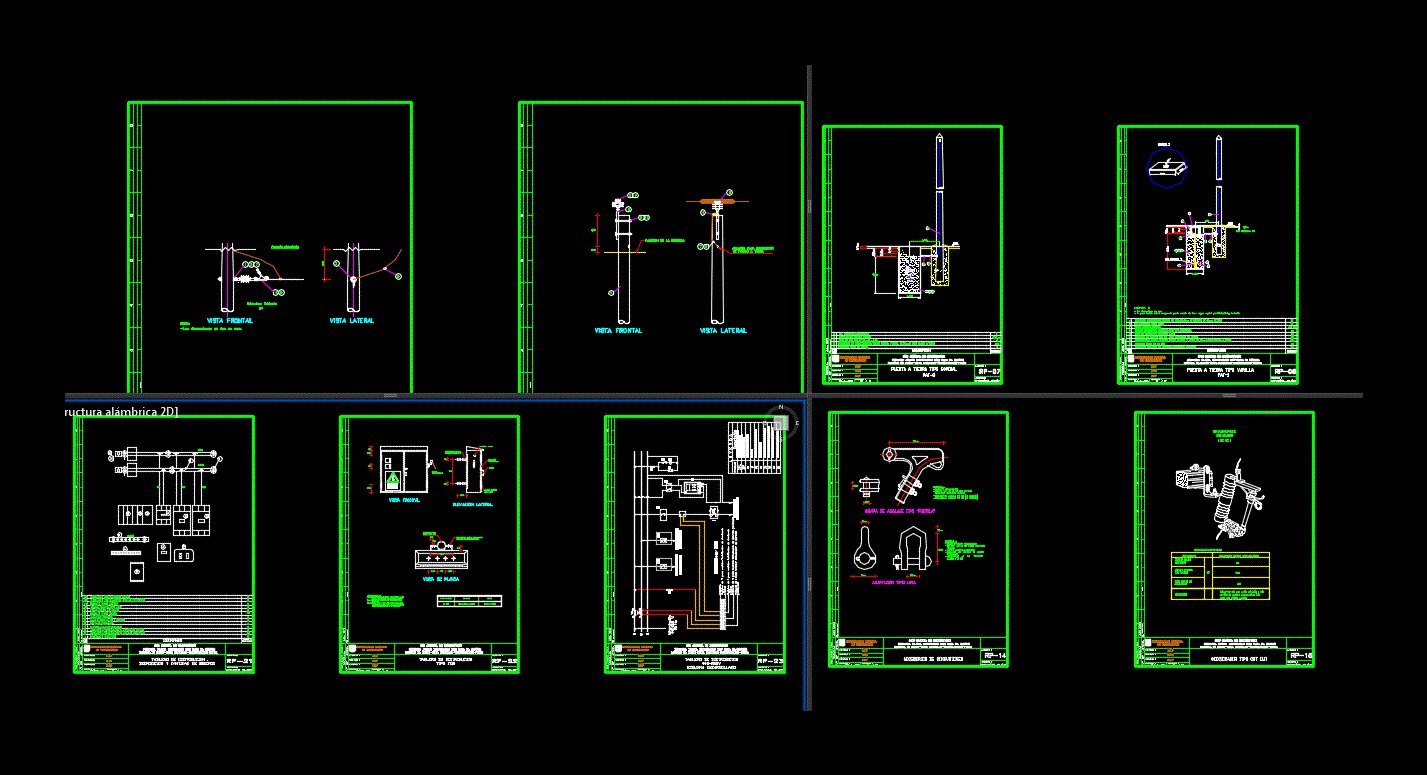 Armed Monofasicos Half Tension DWG Detail for AutoCAD ... e plan electrical drawing images 
