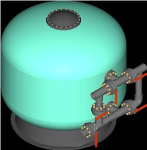 Astral Filter1800 And Batteries Of Valves DWG Block for AutoCAD