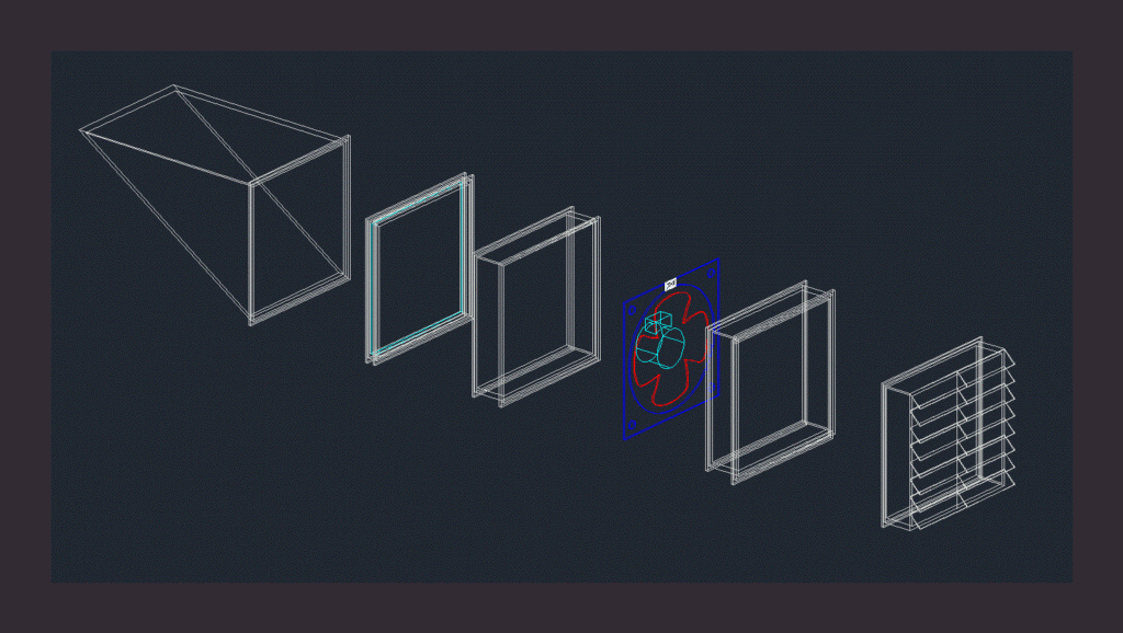 Axial Extractor DWG Block for AutoCAD
