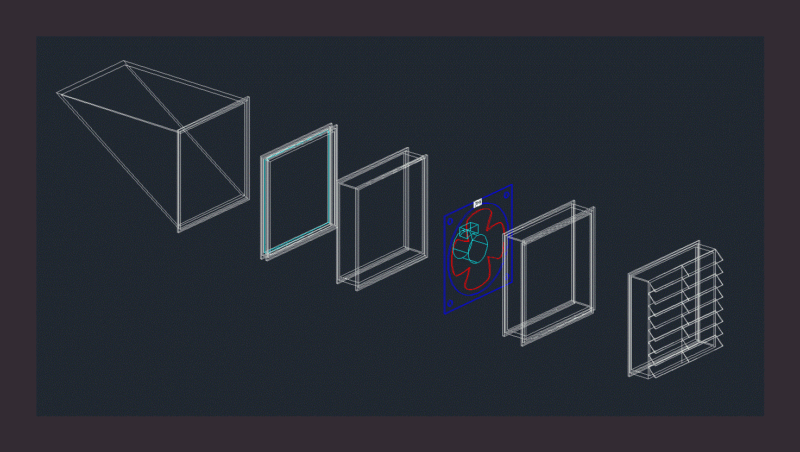 Axial Extractor DWG Block for AutoCAD