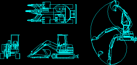 Чертеж экскаватора автокад