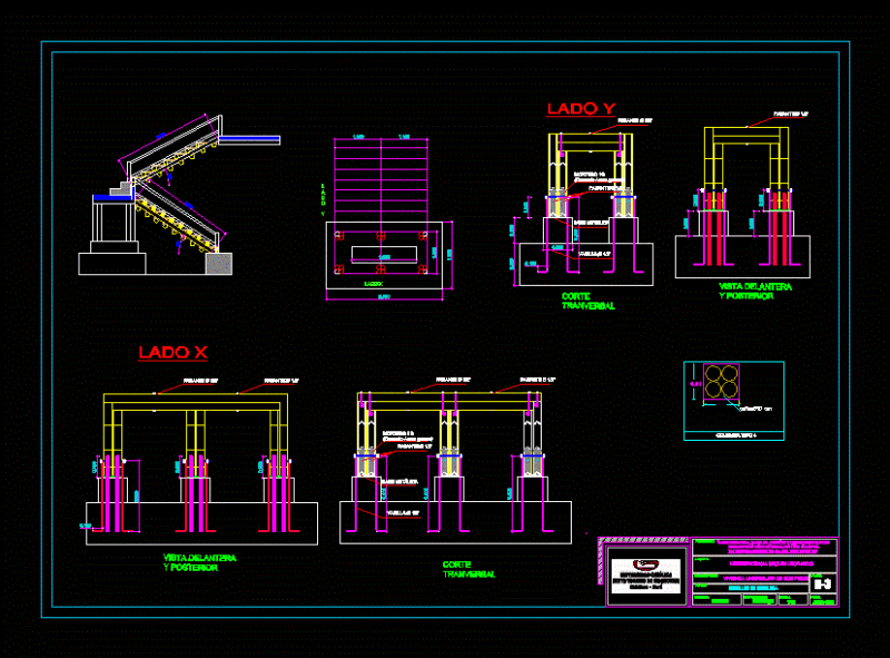Bamboo Ladder Detail DWG Section for AutoCAD