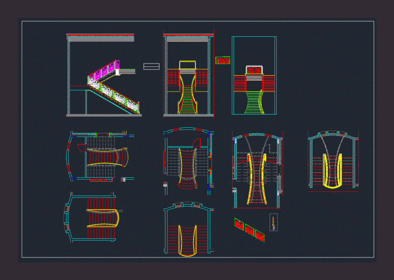 Baroque Staircase DWG Detail for AutoCAD