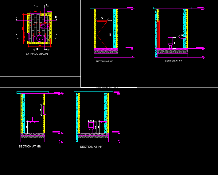 Bath Design DWG Section for AutoCAD â€