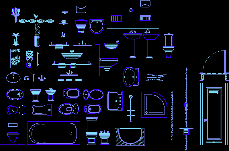 Bath DWG Detail for AutoCAD • Designs CAD - Bath Dwg Detail For AutocaD 97637